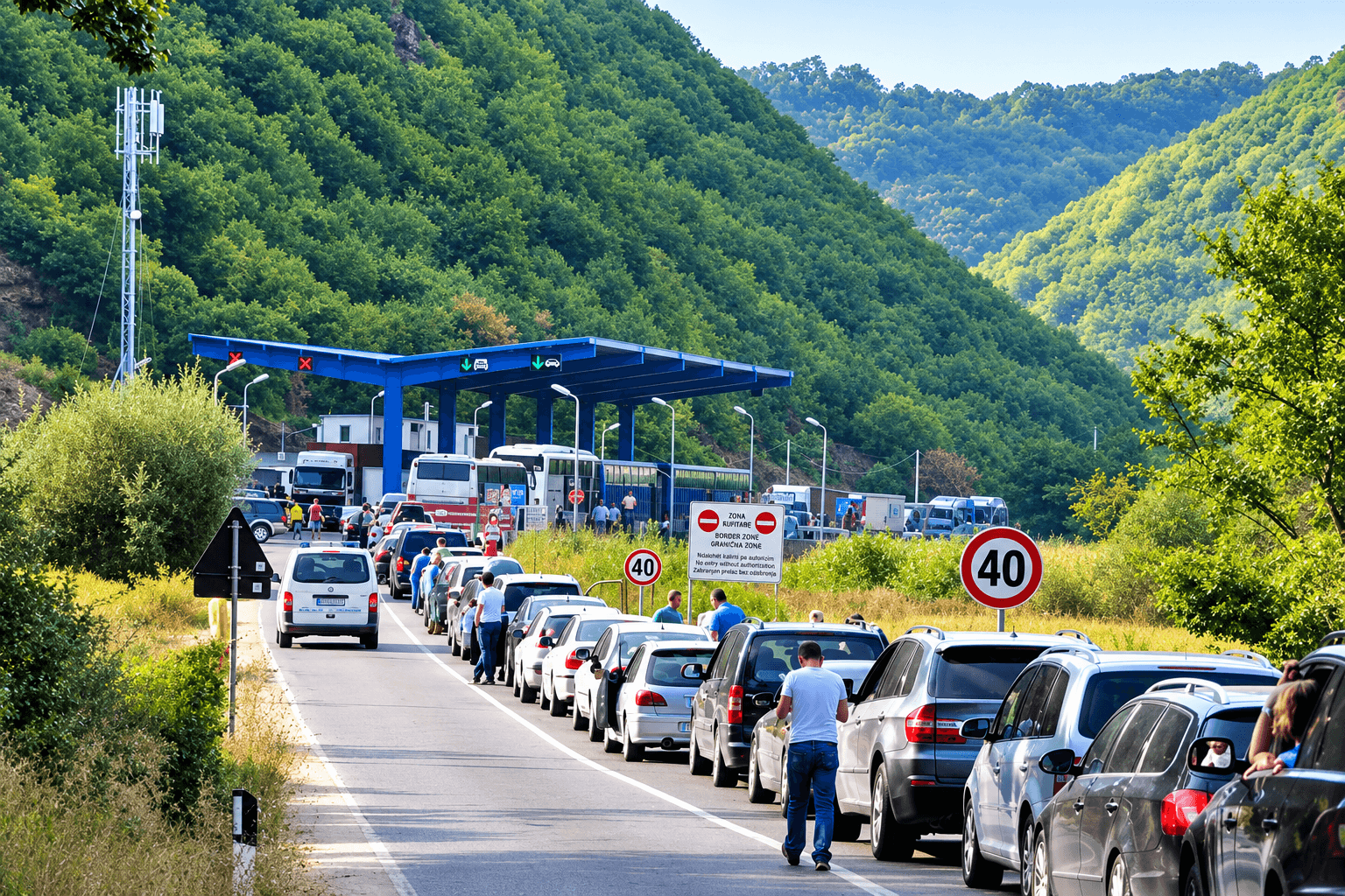 Kolona të gjata te Dheu i Bardhë, pritjet në hyrje deri në dy orë
